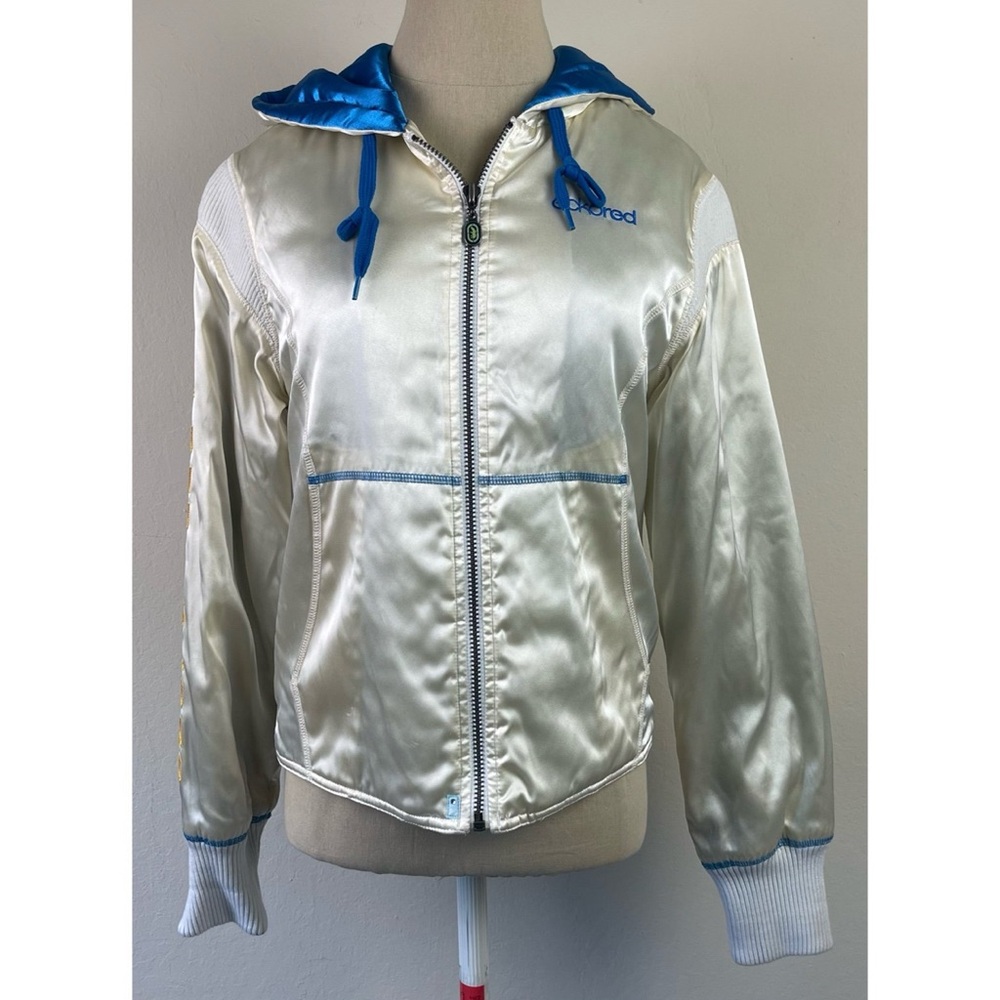 Vintage Y2K Eckored Ladies Chapter Satin Zipper Jacket